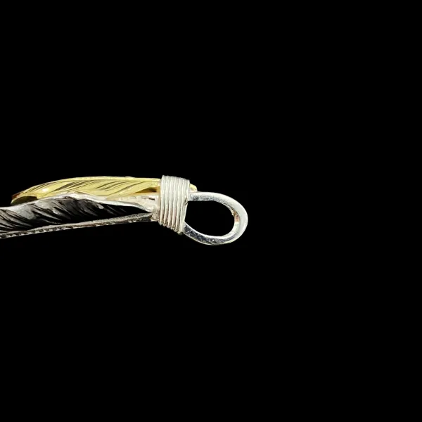 Goros Xl Silver And Gold Feather - Facing Left