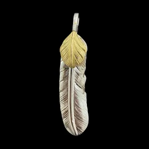 Goros Xl Silver And Gold Feather - Facing Left