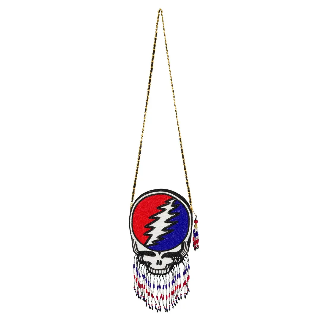 Grateful Dead Stealie Beaded Crossbody Purse