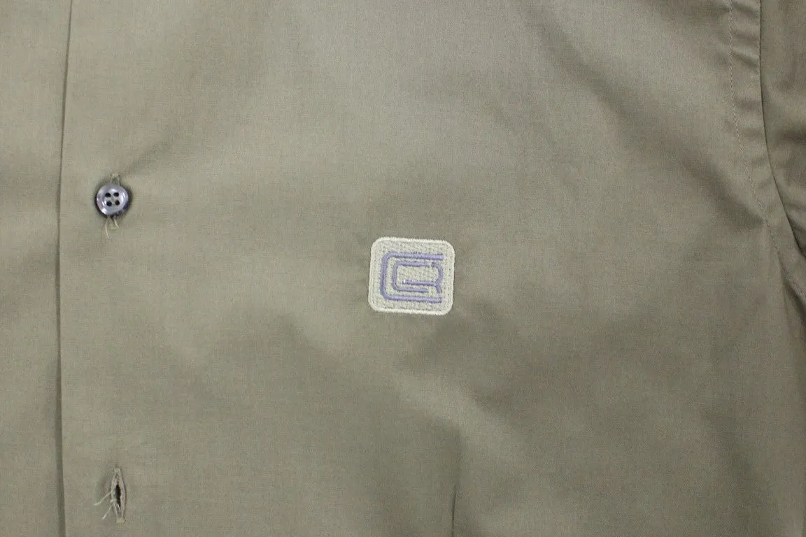 Green stretch cotton shirt