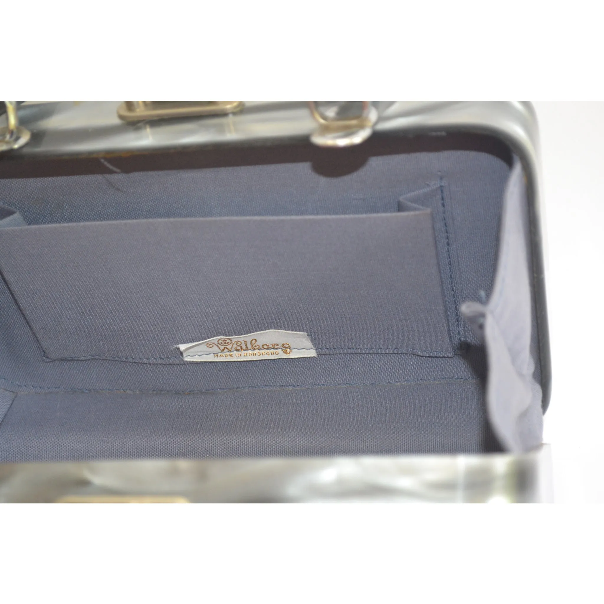 Grey Lucite Briefcase Style Purse