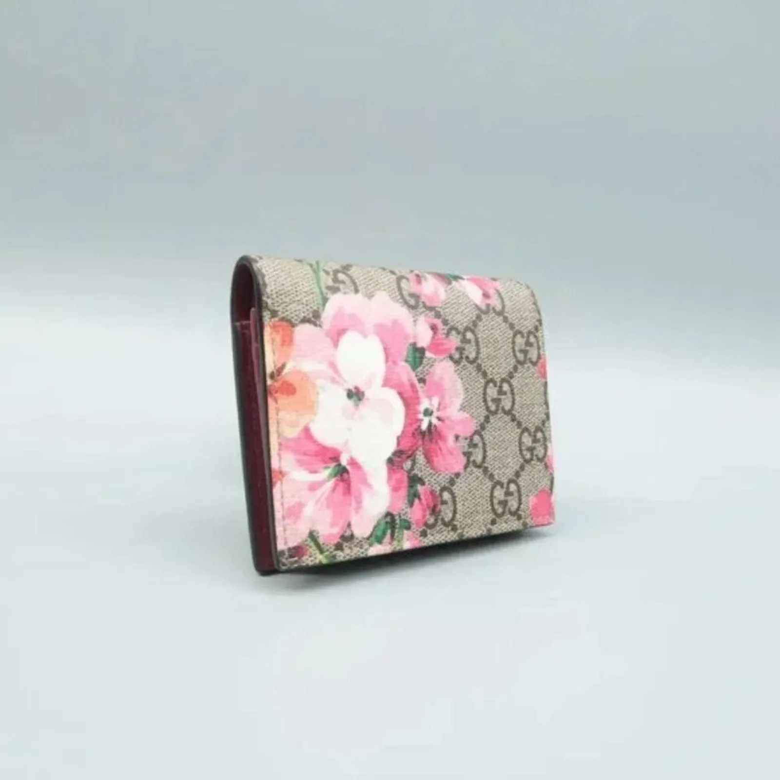 GUCCI Blooms Brown Canvas Wallet