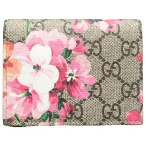GUCCI Blooms Brown Canvas Wallet