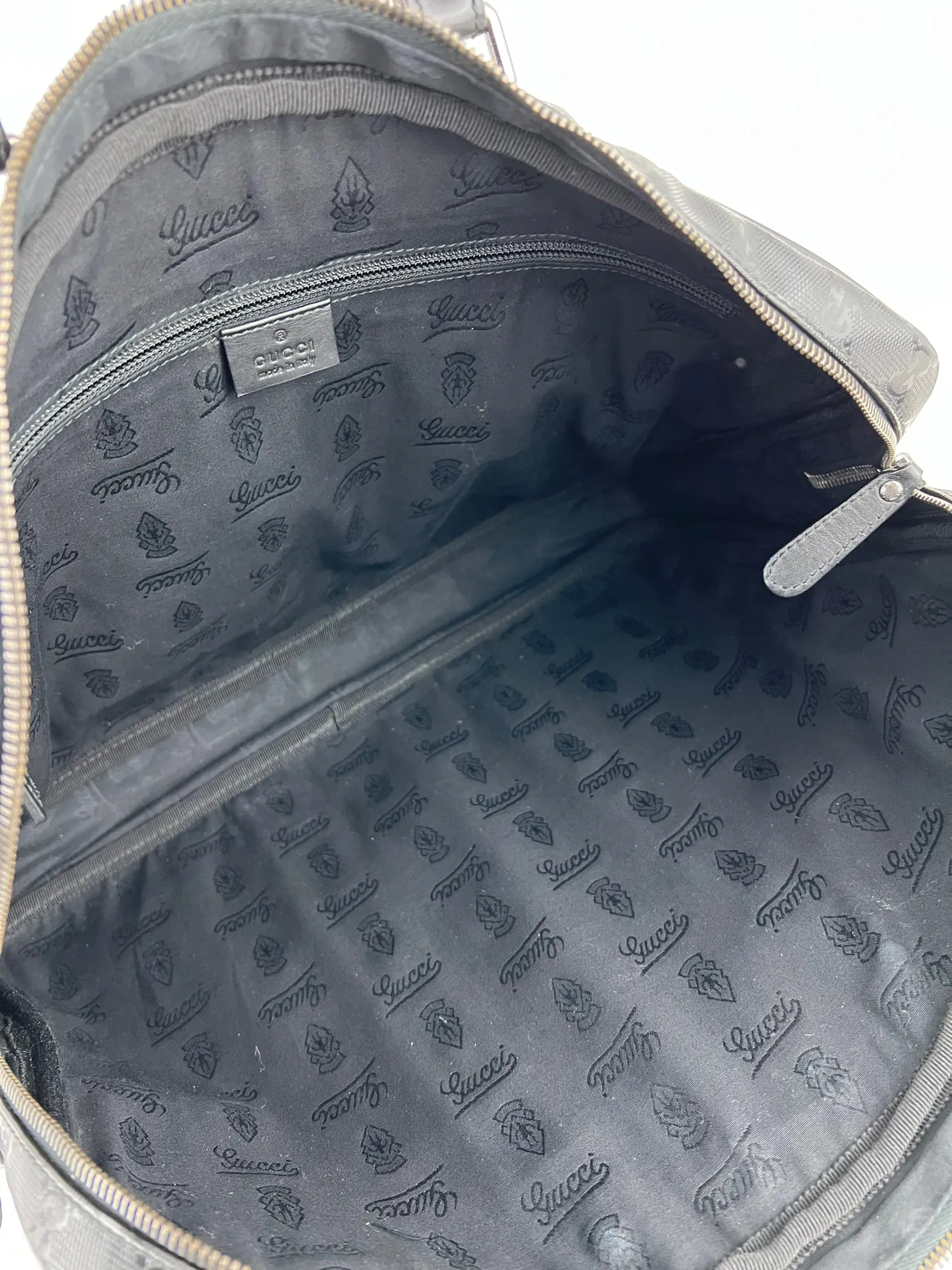 Gucci Briefcase GG Imprime Coated Canvas Black Monogram Business Bag Preowned