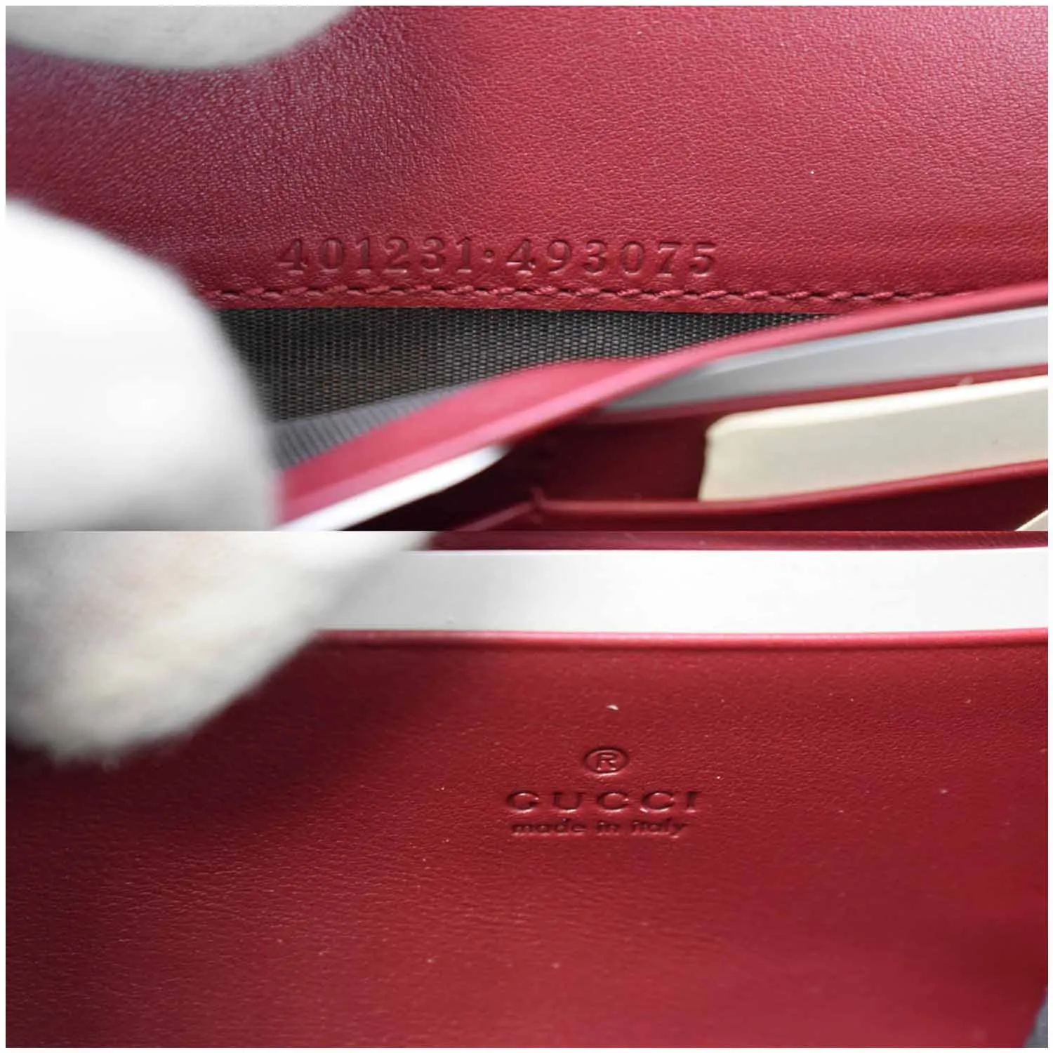 GUCCI Dionysus Mini Velvet GG Monogram Crossbody Chain Wallet Red 401231