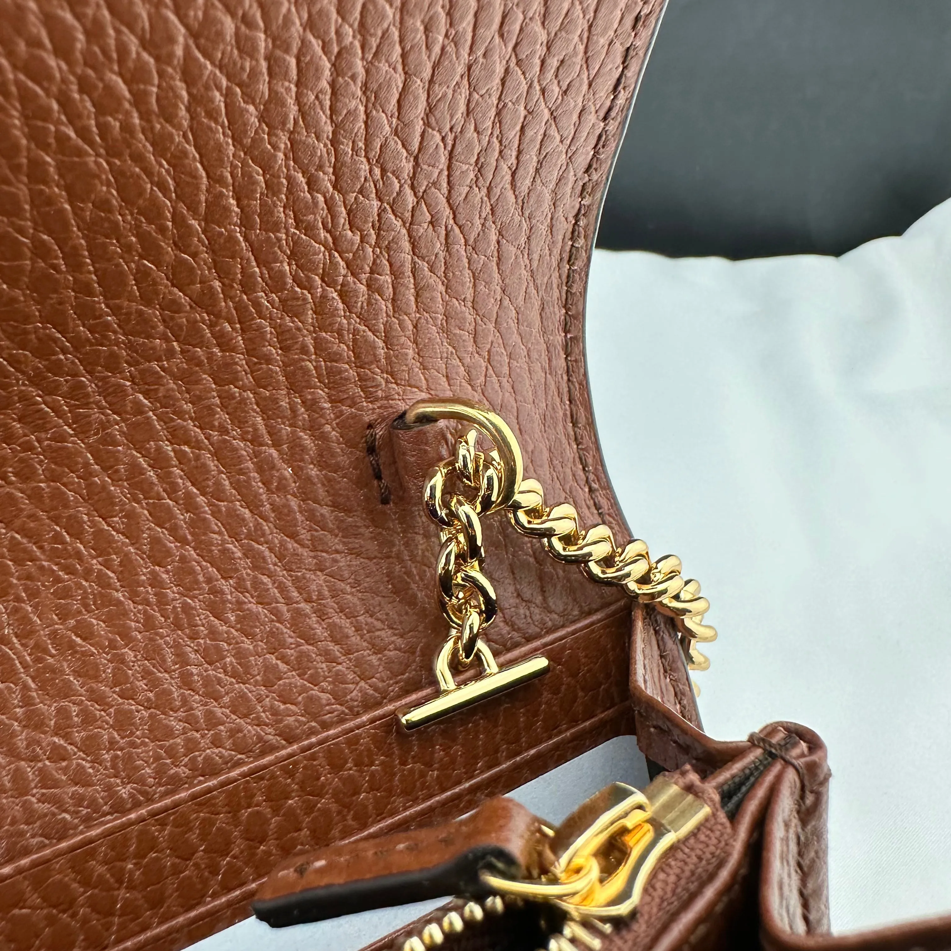 Gucci GG Denim Jackie 1961 Chain Wallet
