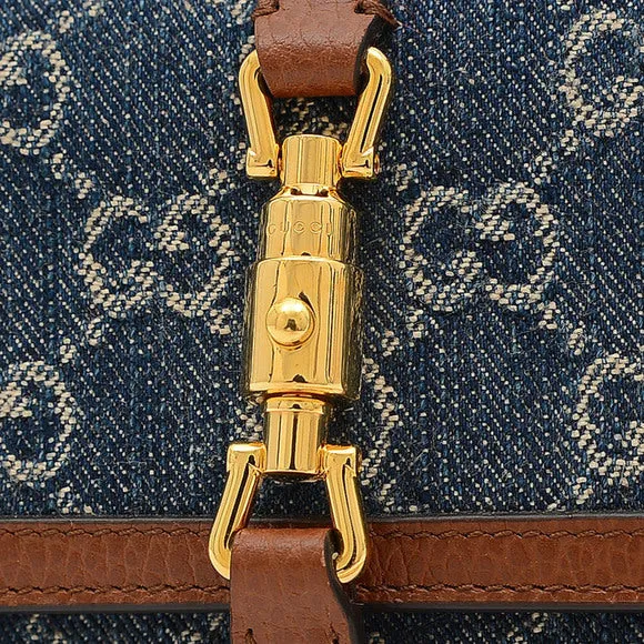 Gucci GG Denim Jackie 1961 Chain Wallet