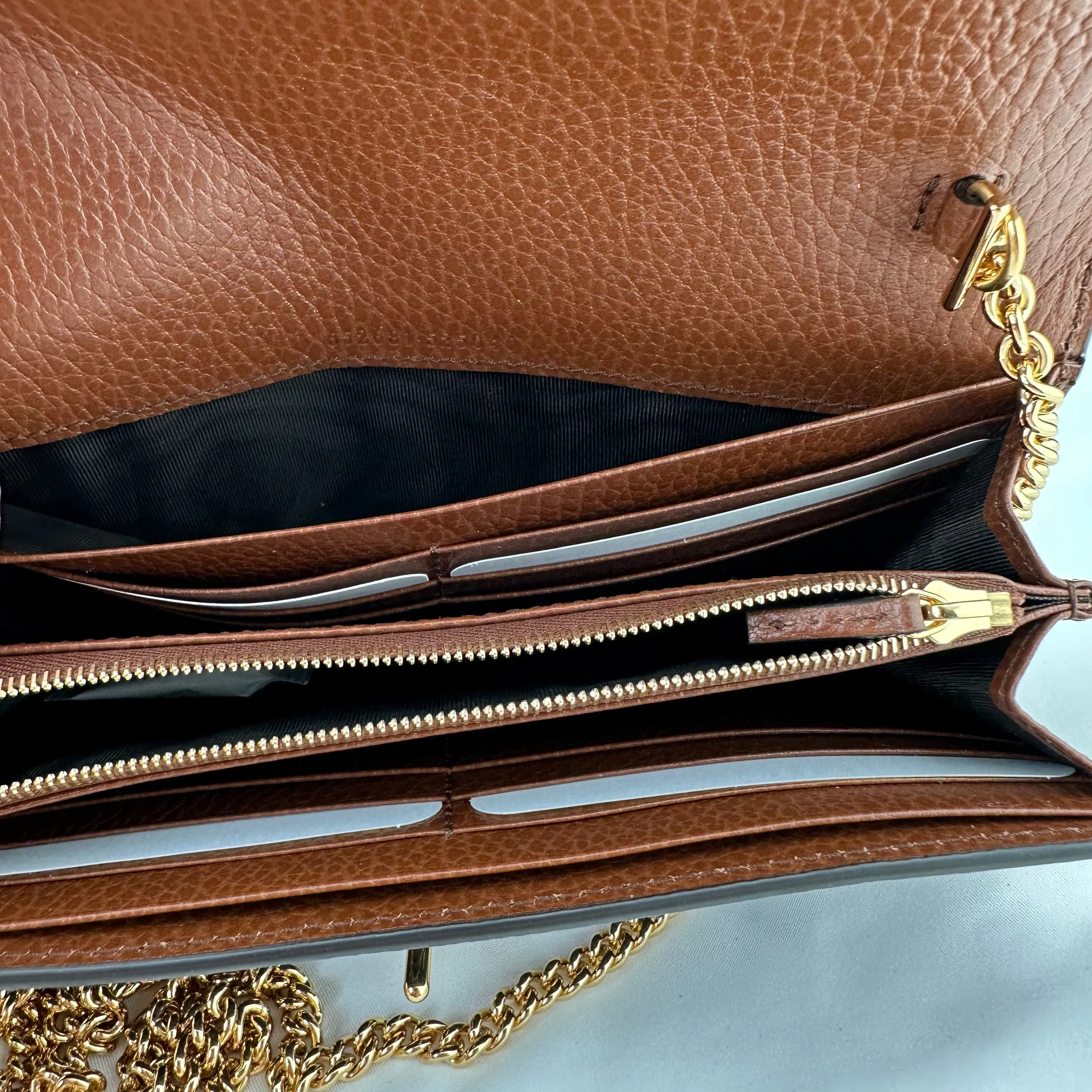 Gucci GG Denim Jackie 1961 Chain Wallet