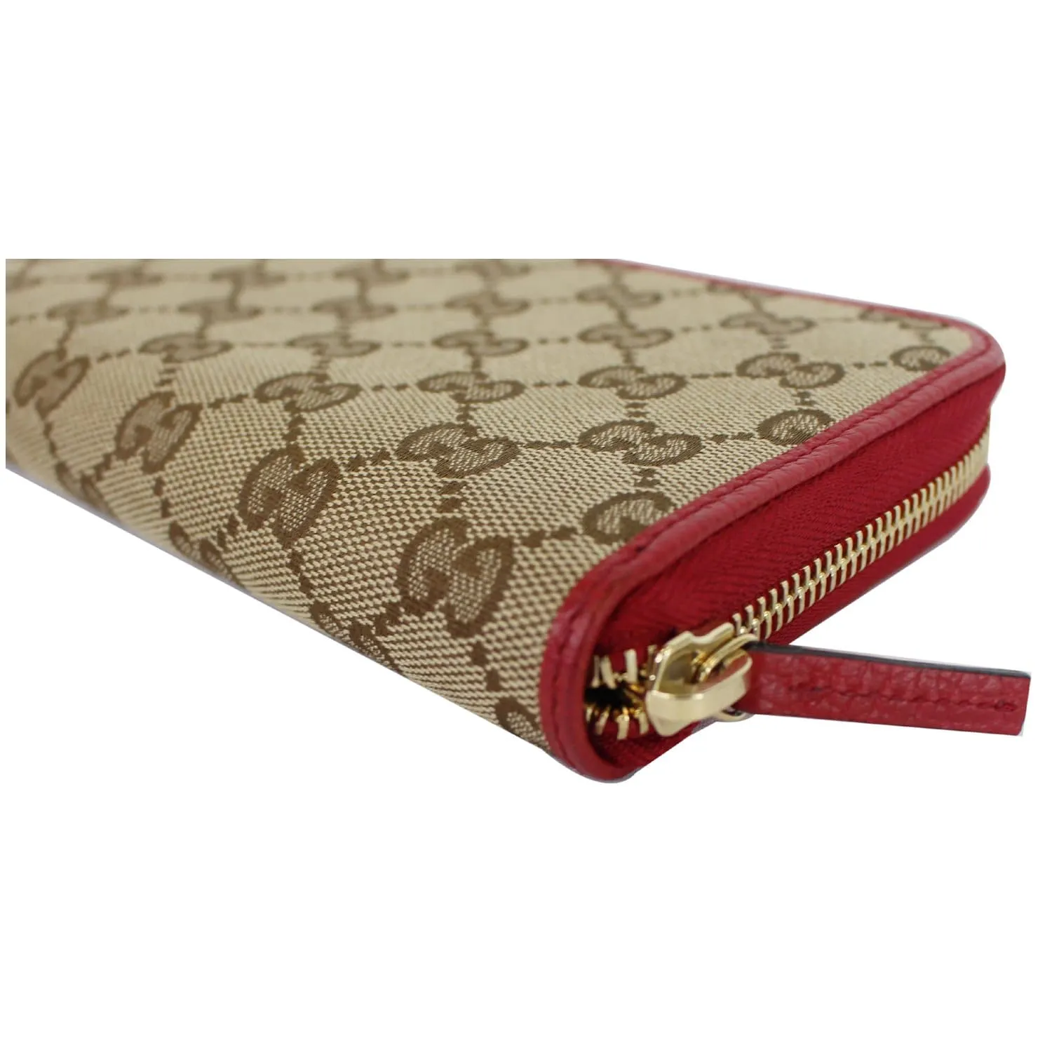 GUCCI GG Monogram Canvas Zippy Wallet Beige 363423