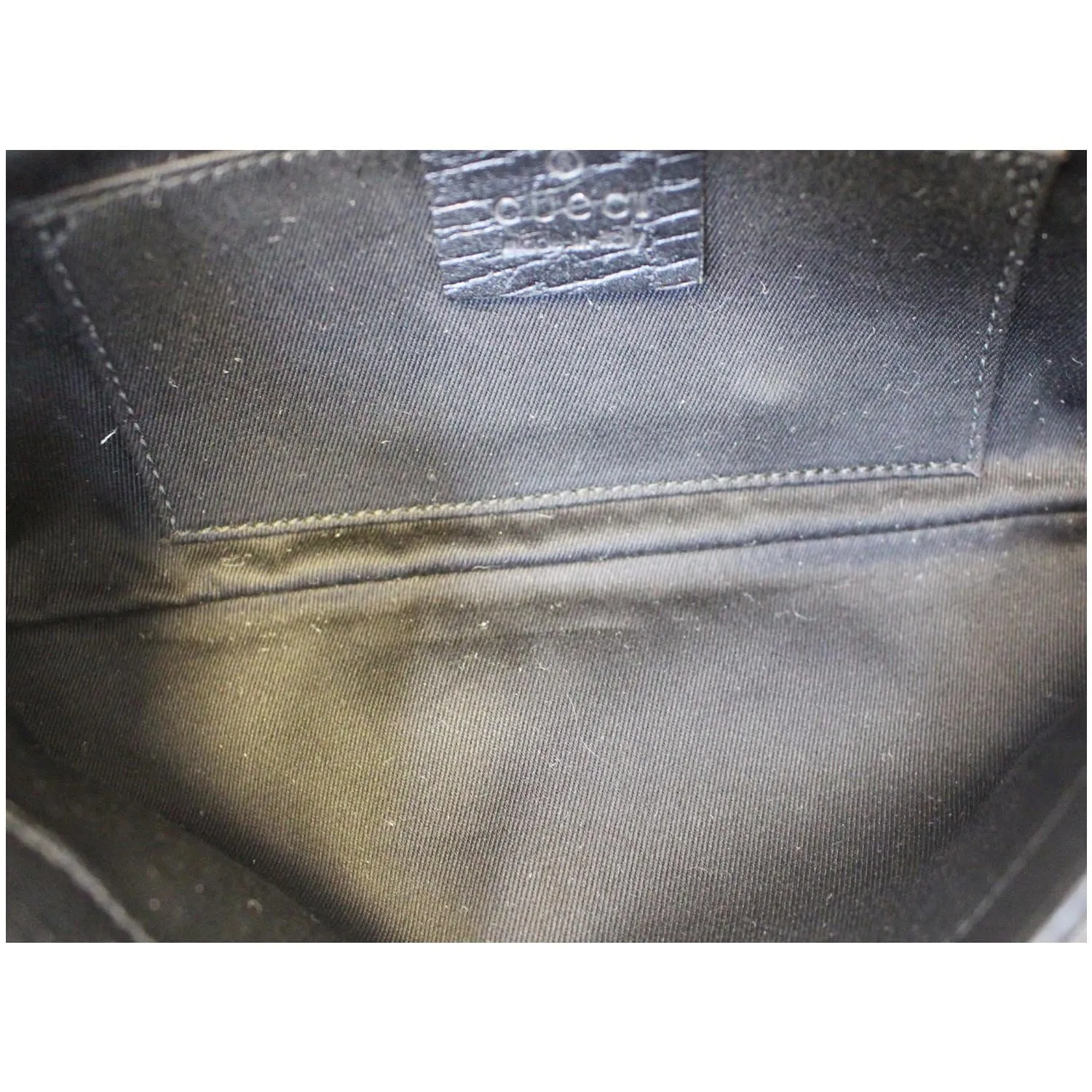 GUCCI Horsebit GG Canvas Clutch Bag Black