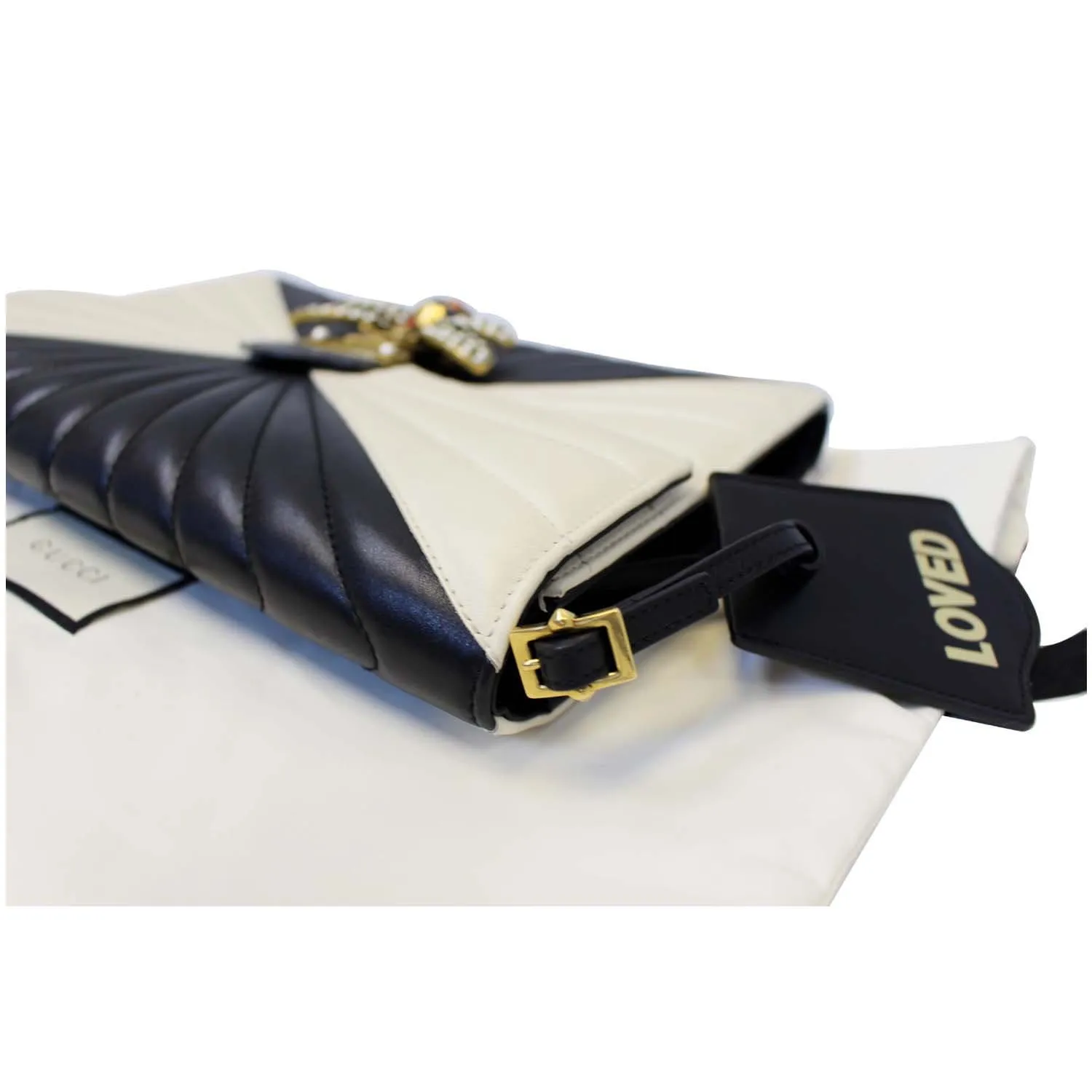 GUCCI Queen Margaret Matelasse Leather Clutch Bag