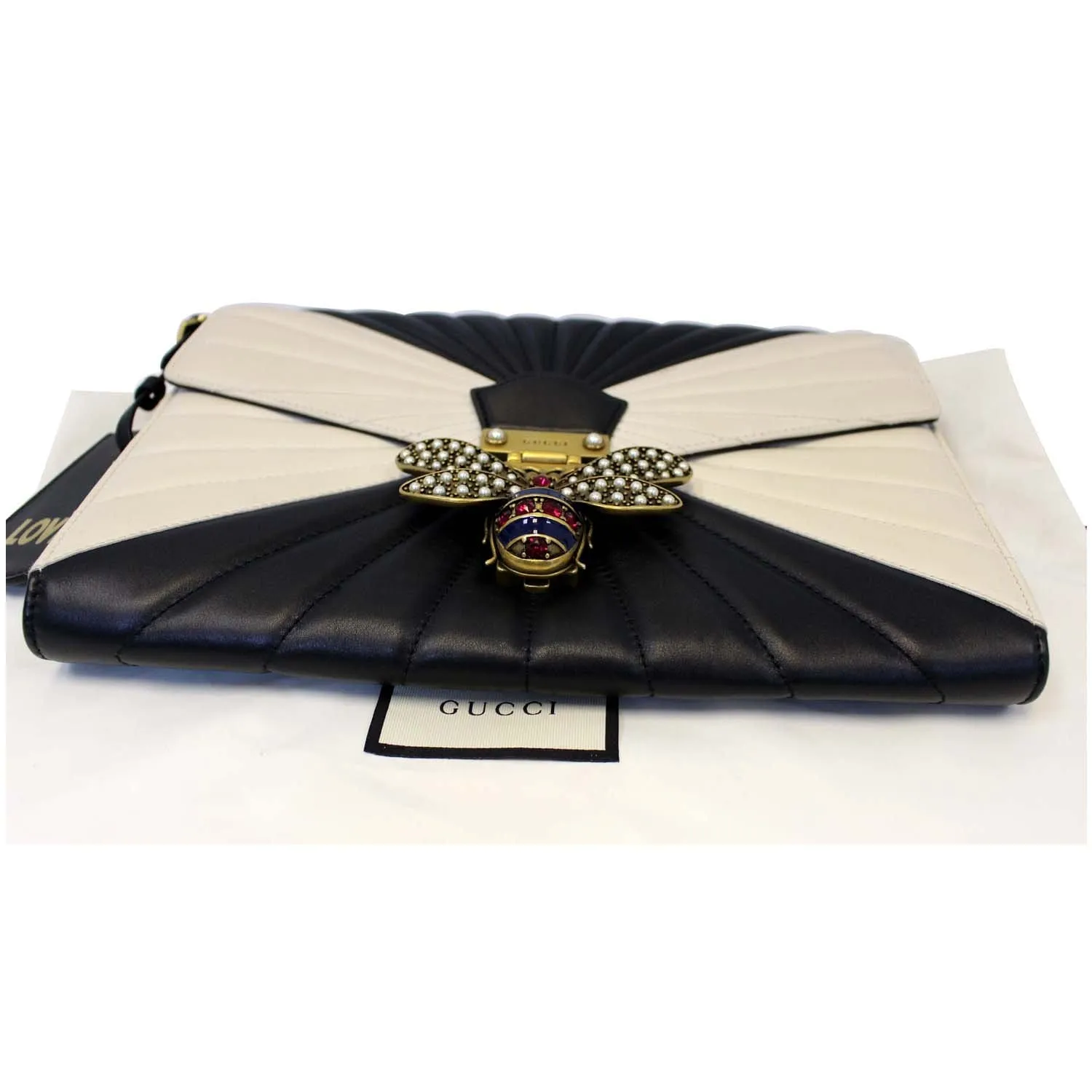 GUCCI Queen Margaret Matelasse Leather Clutch Bag