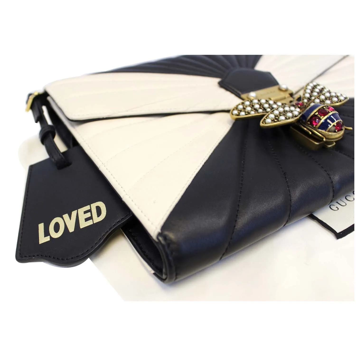 GUCCI Queen Margaret Matelasse Leather Clutch Bag