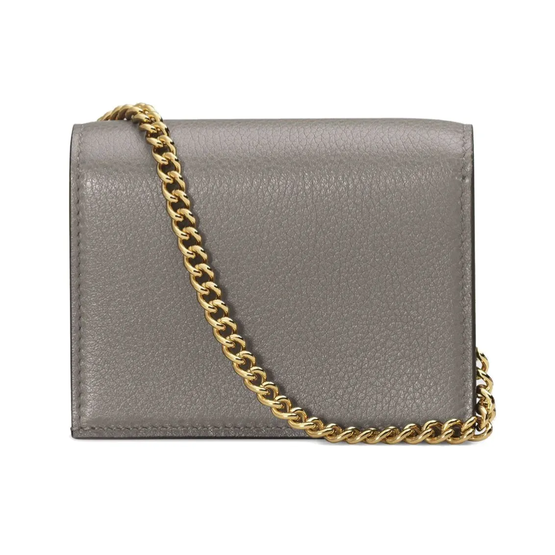Gucci Zumi Horse-bit Card Case on a Chain in Graphite