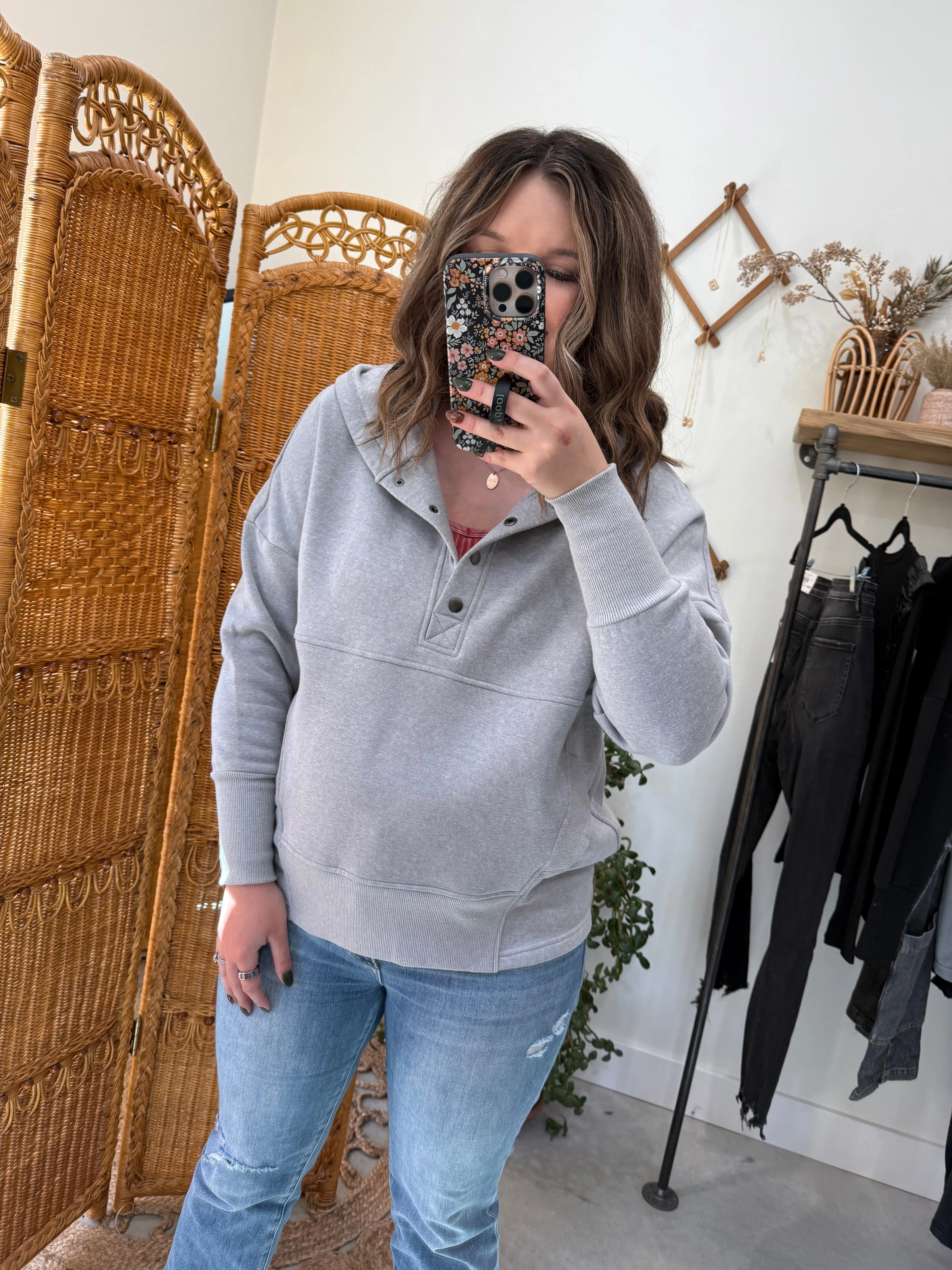 Half Snap Fleece Hoodie