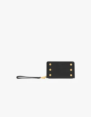 Hammitt Bryant Wallet in Black & Brushed Gold with Red Zip