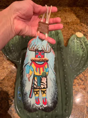 Hand painted Navajo man feather