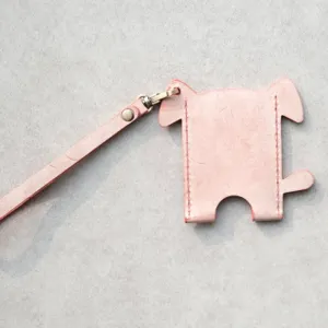 HANDMADE LEATHER CUTE Women Dog Card Holder PERSONALIZED MONOGRAMMED GIFT CUSTOM Wallet Card Holder