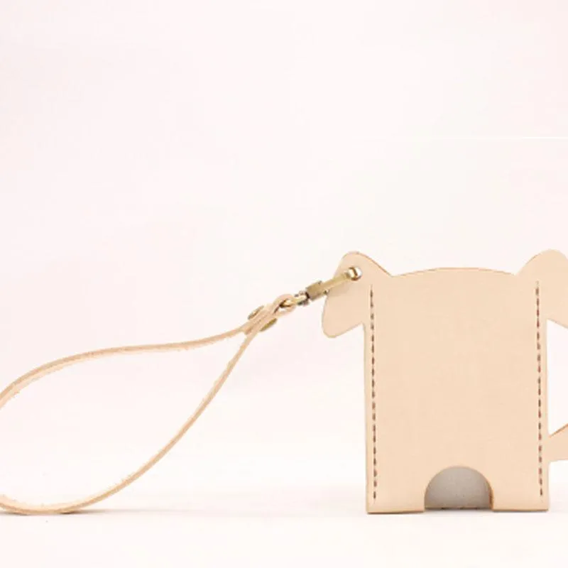 HANDMADE LEATHER CUTE Women Dog Card Holder PERSONALIZED MONOGRAMMED GIFT CUSTOM Wallet Card Holder