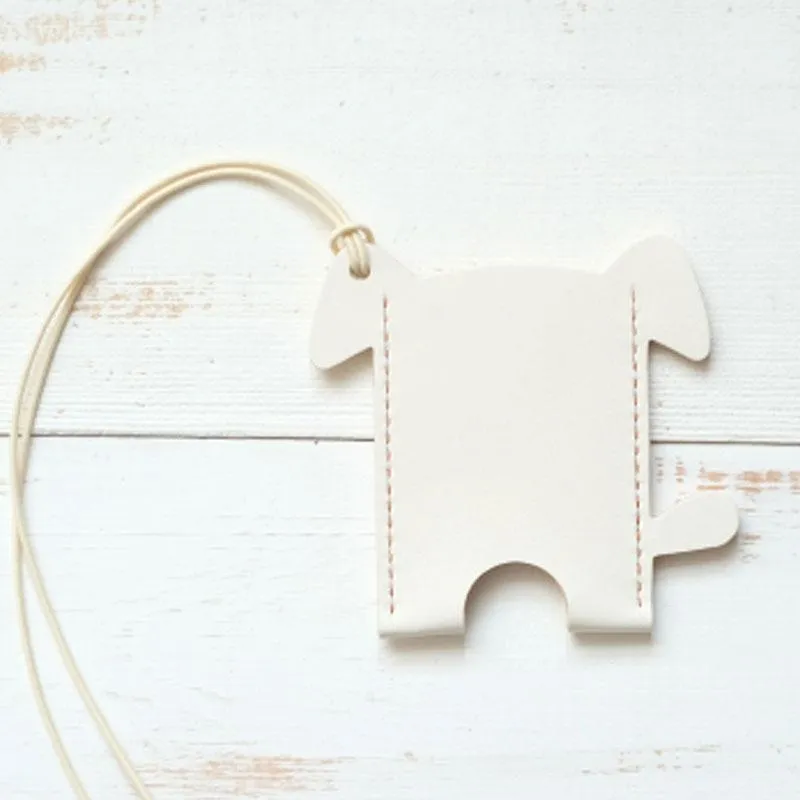 HANDMADE LEATHER CUTE Women Dog Card Holder PERSONALIZED MONOGRAMMED GIFT CUSTOM Wallet Card Holder