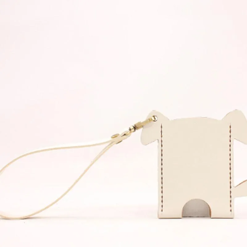 HANDMADE LEATHER CUTE Women Dog Card Holder PERSONALIZED MONOGRAMMED GIFT CUSTOM Wallet Card Holder