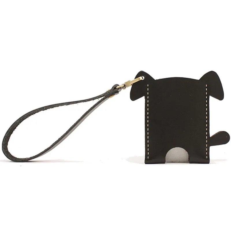 HANDMADE LEATHER CUTE Women Dog Card Holder PERSONALIZED MONOGRAMMED GIFT CUSTOM Wallet Card Holder