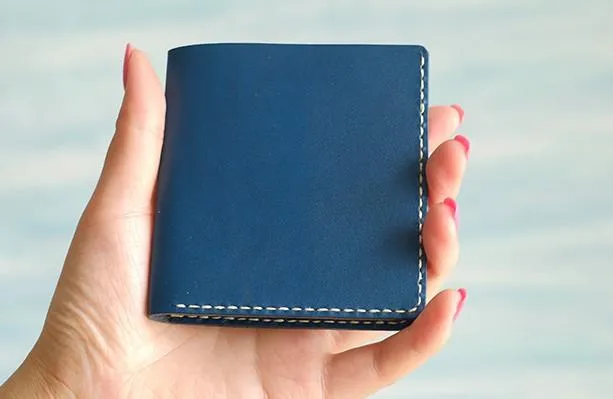 HANDMADE LEATHER Women Slim Short Small WALLET PERSONALIZED MONOGRAMMED GIFT CUSTOM Card Holder Small Wallet
