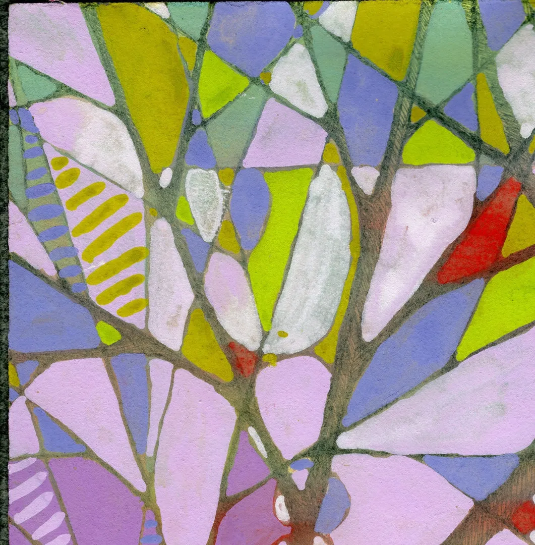 Harlequin   - Original Watercolor/Guache Painting = Abstract Landscape