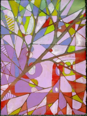 Harlequin   - Original Watercolor/Guache Painting = Abstract Landscape