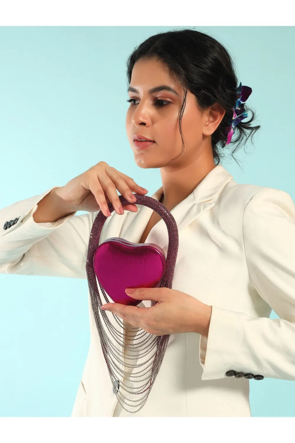 Heart Shaped Bag Pink Clutch