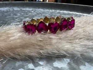 Heart Stretch Braceelt - Fuchsia