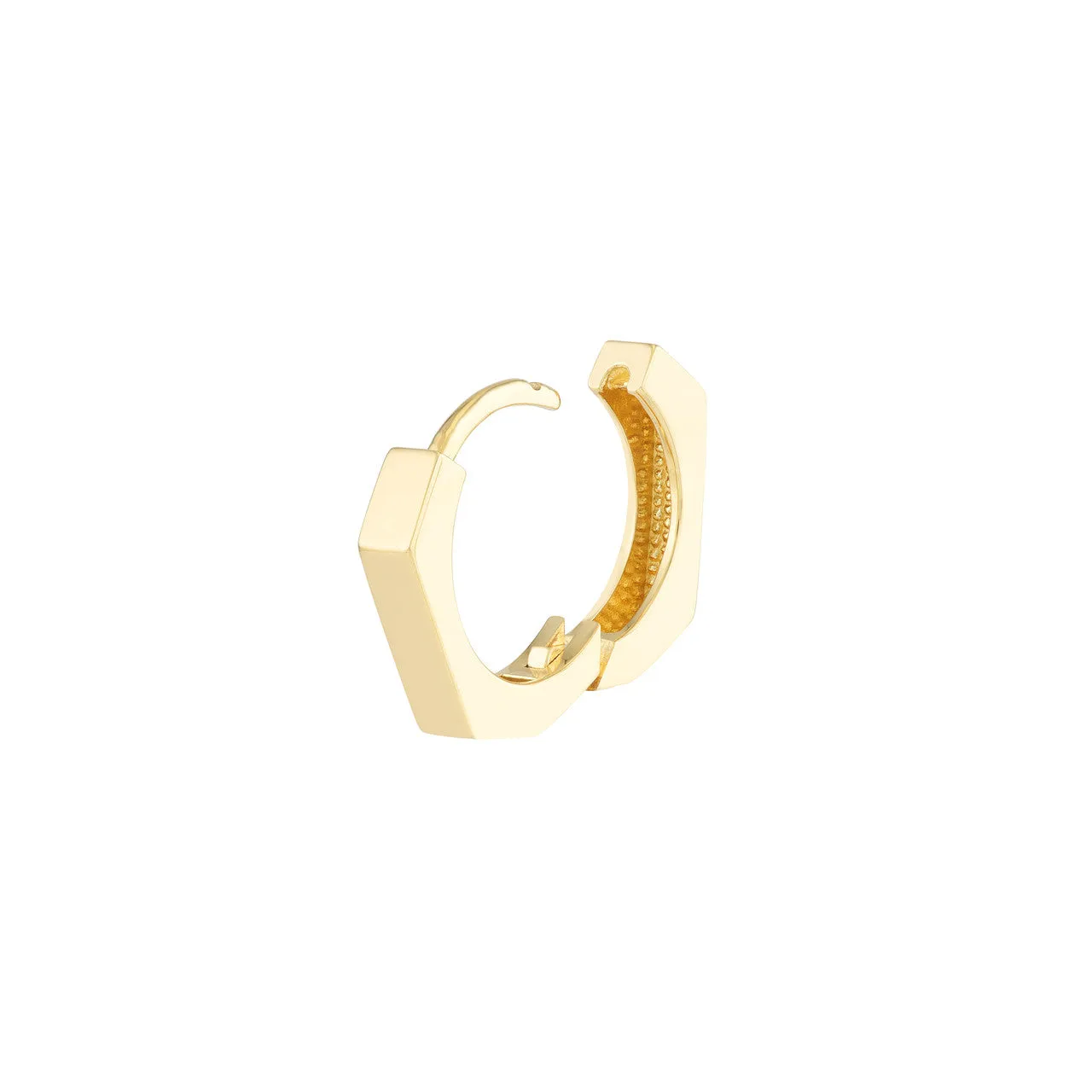 Heptagon Polished Huggie Earrrings