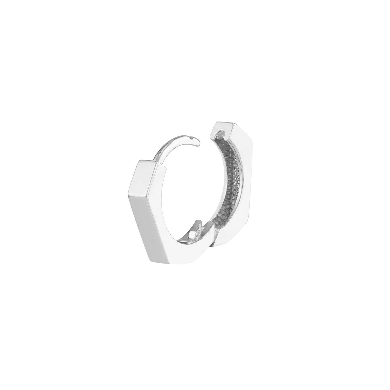 Heptagon Polished Huggie Earrrings