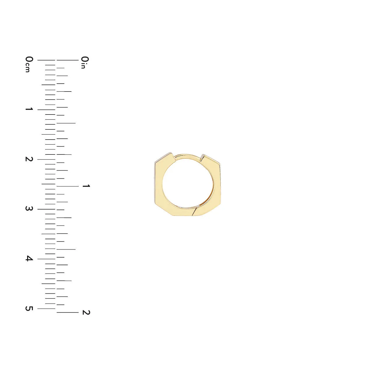 Heptagon Polished Huggie Earrrings