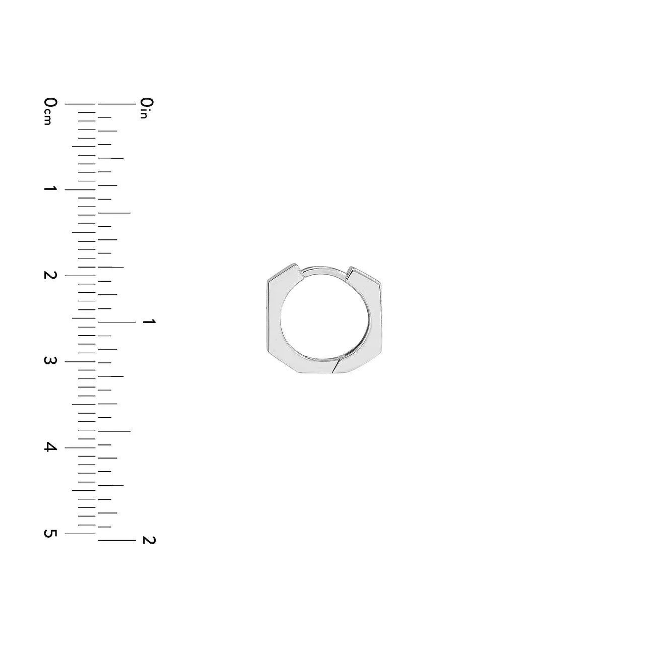 Heptagon Polished Huggie Earrrings