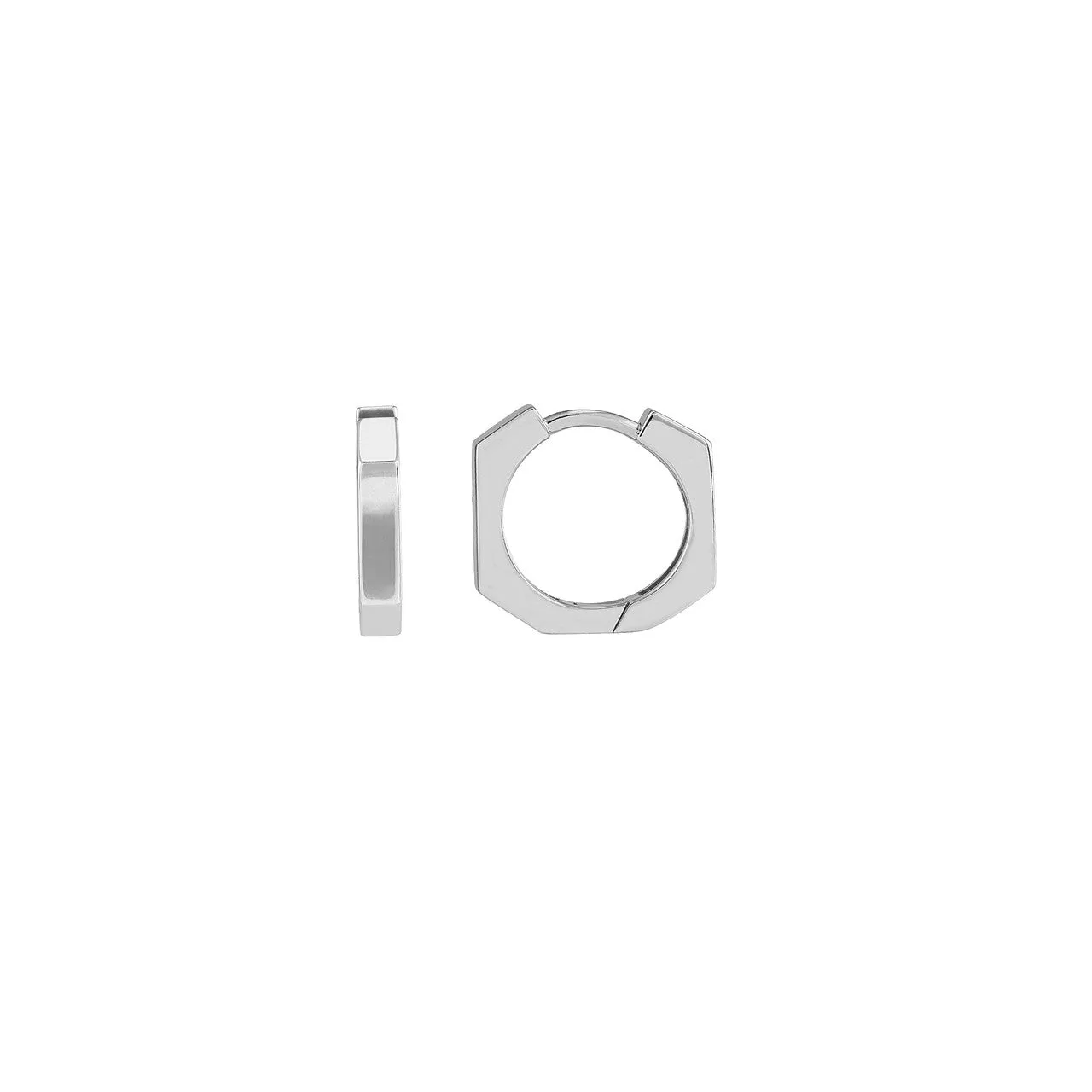 Heptagon Polished Huggie Earrrings