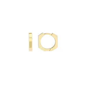 Heptagon Polished Huggie Earrrings
