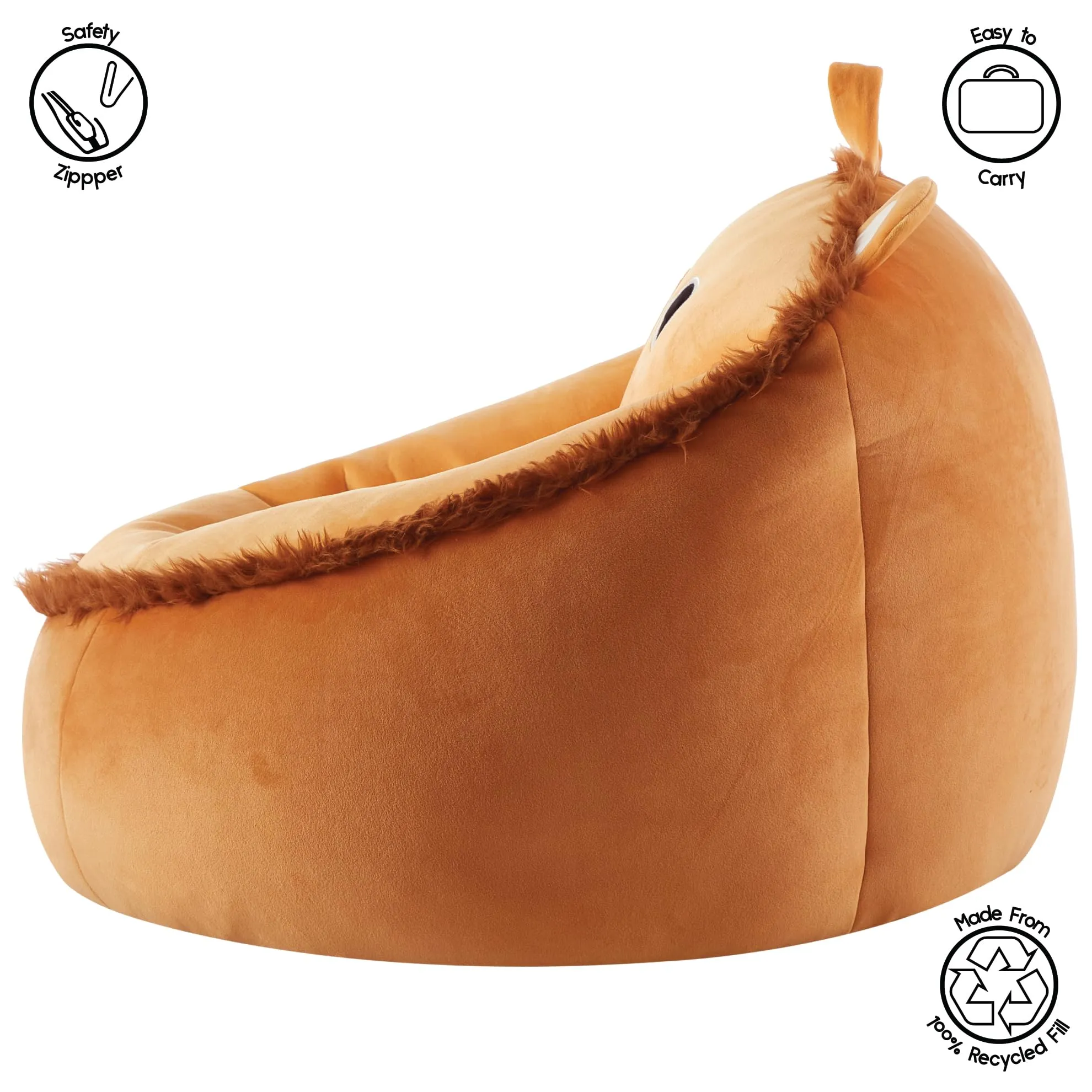 Heritage Kids Micromink Squishy Bean Bag Chair for Kids Ages 3 