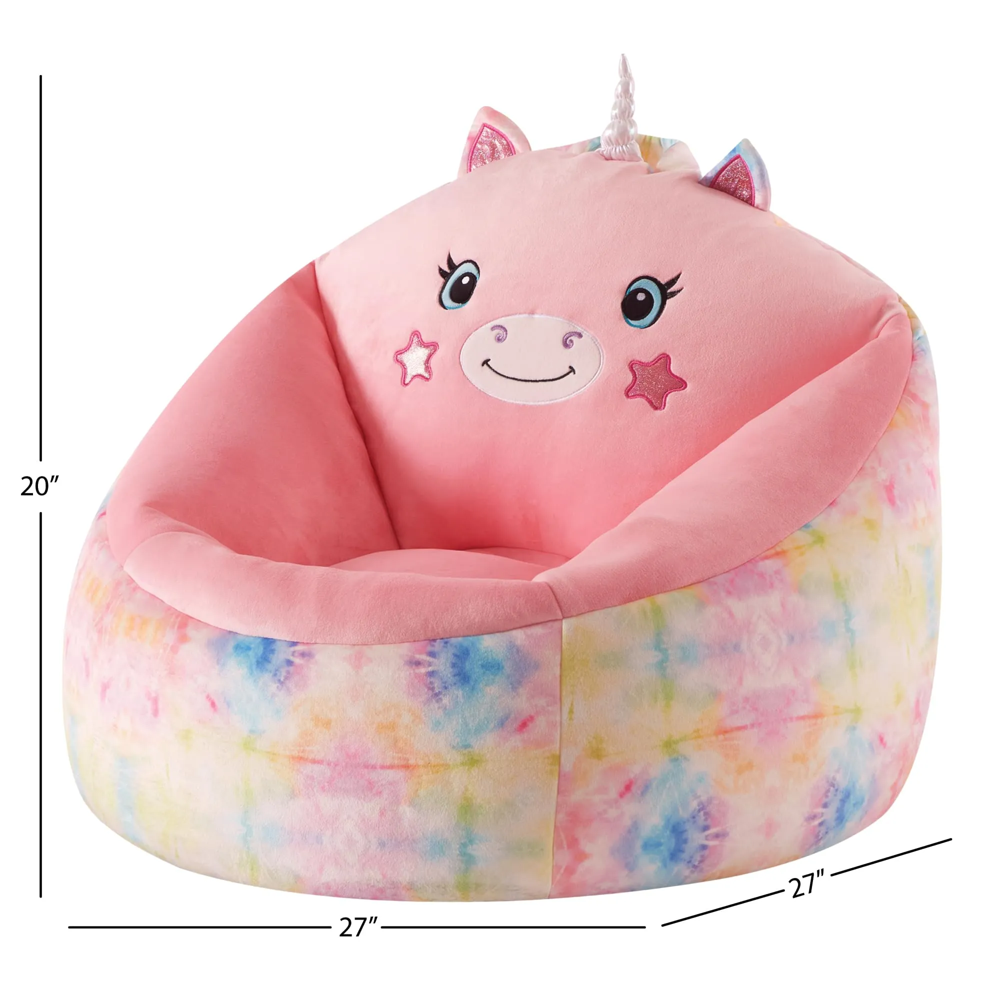 Heritage Kids Micromink Squishy Bean Bag Chair for Kids Ages 3 