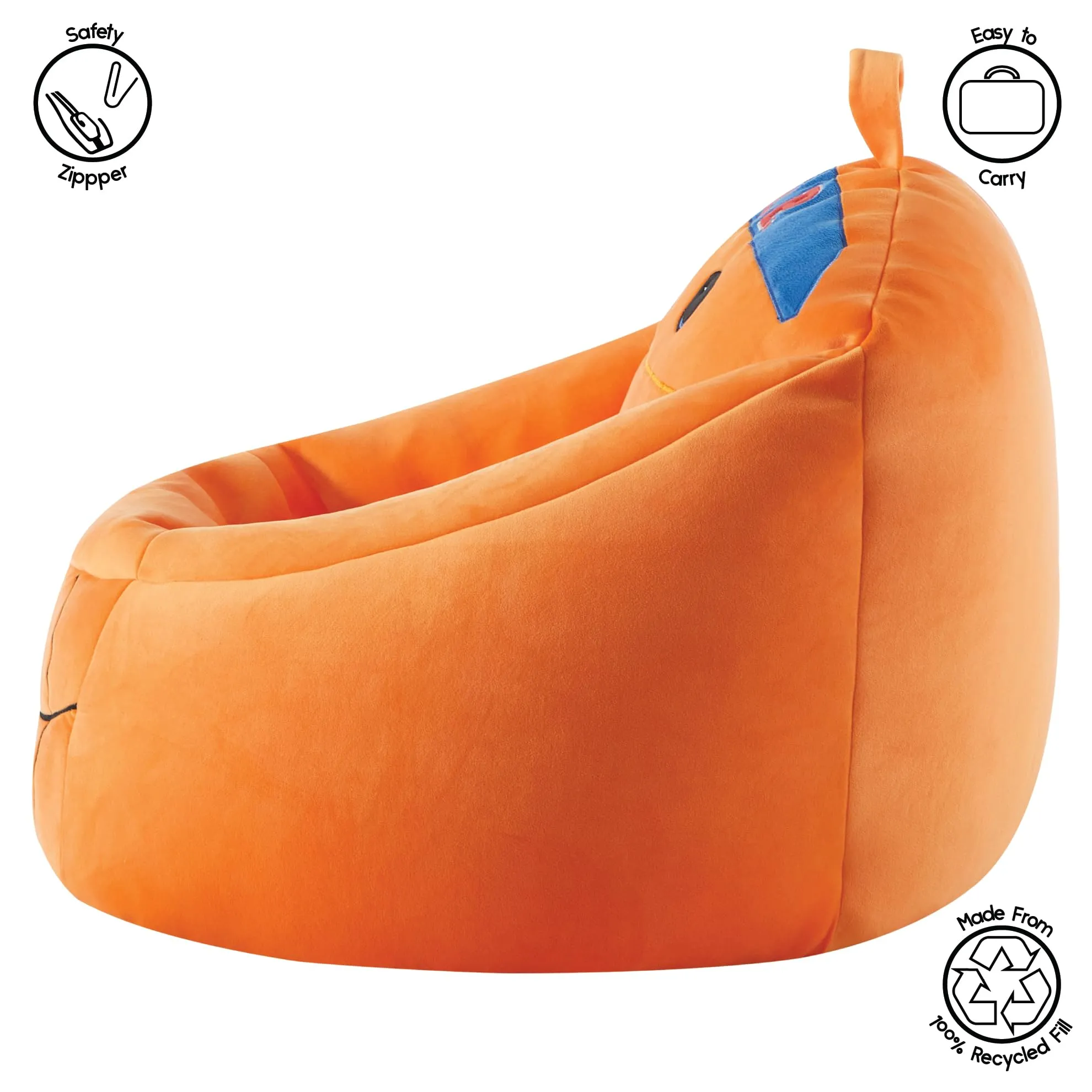 Heritage Kids Micromink Squishy Bean Bag Chair for Kids Ages 3 