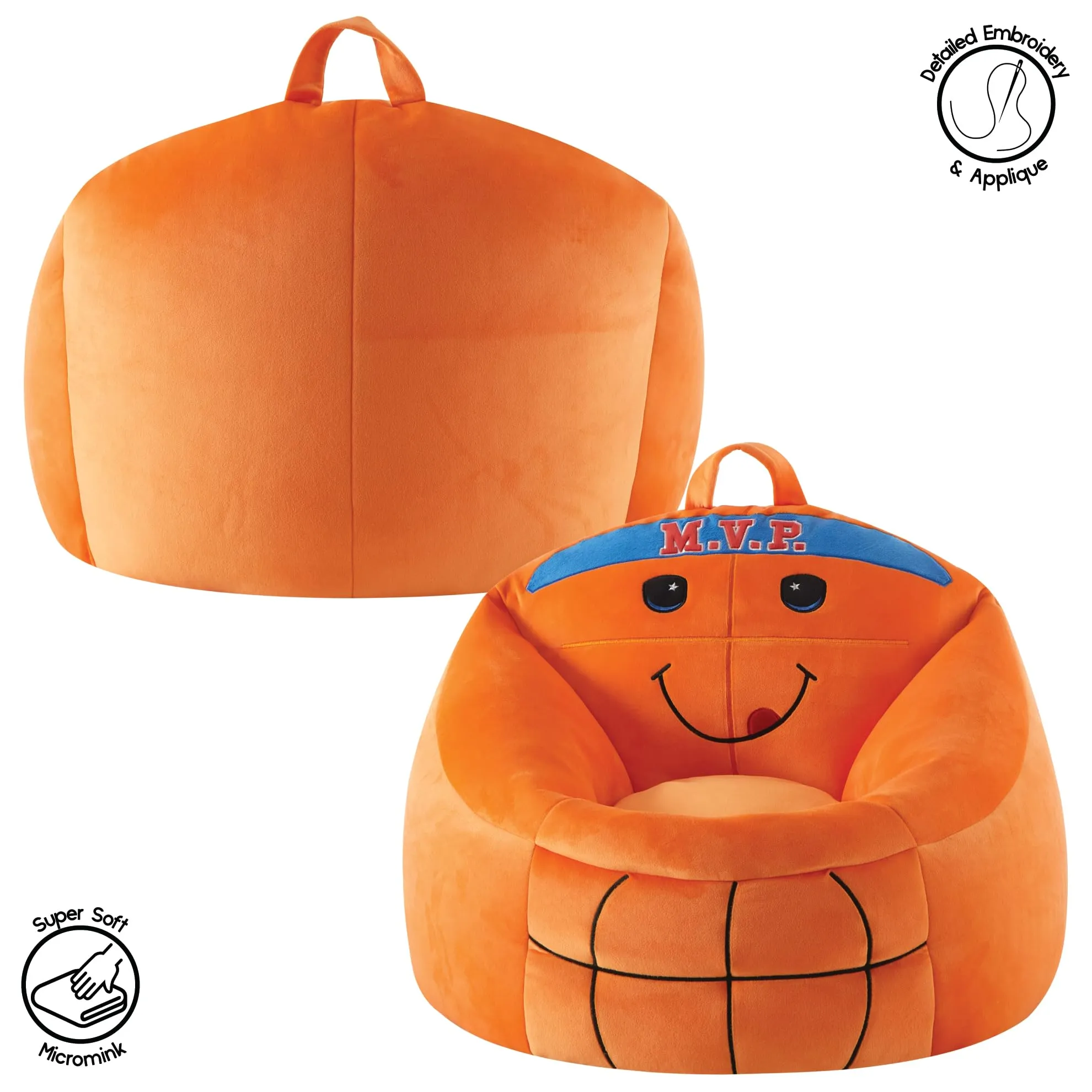 Heritage Kids Micromink Squishy Bean Bag Chair for Kids Ages 3 