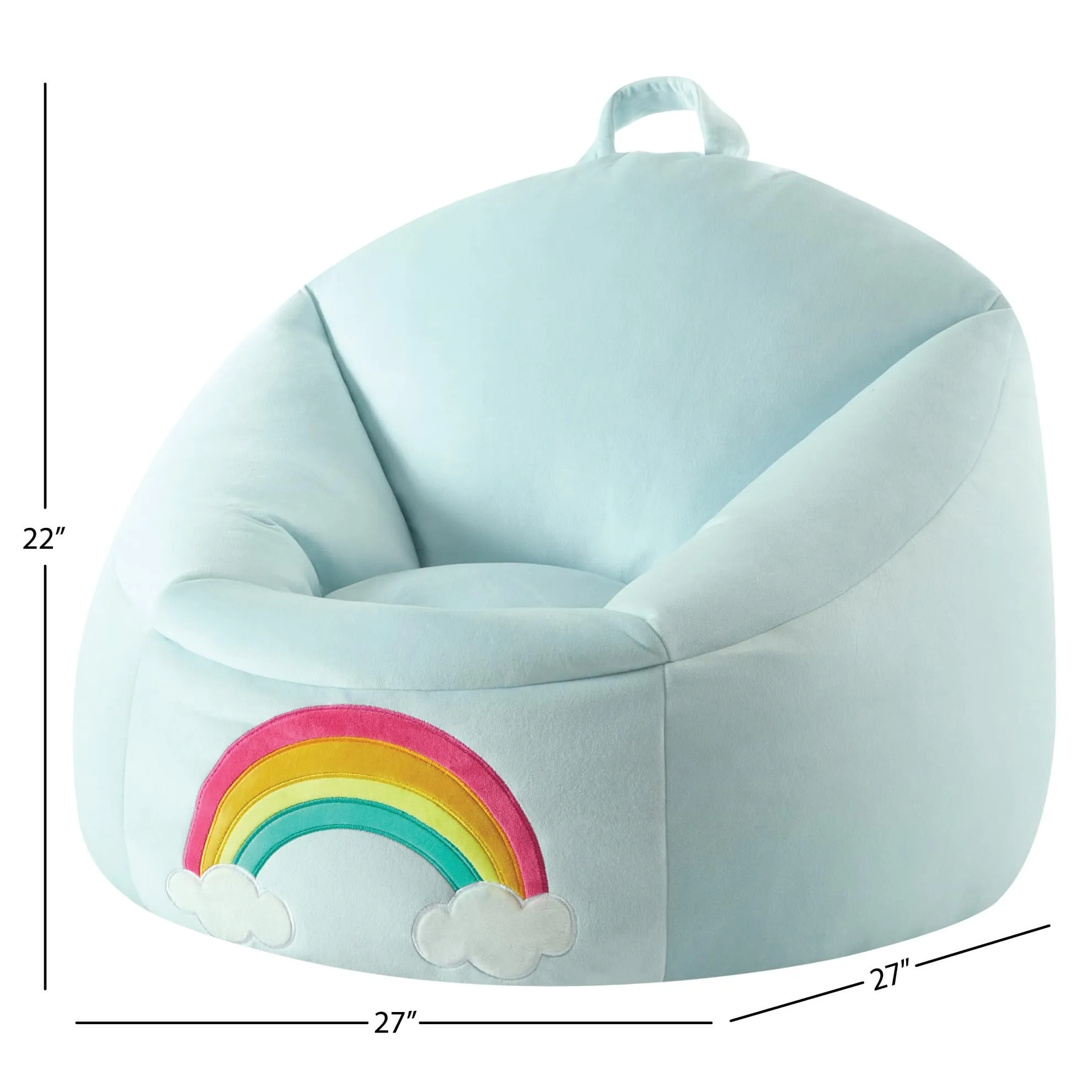 Heritage Kids Micromink Squishy Bean Bag Chair for Kids Ages 3 