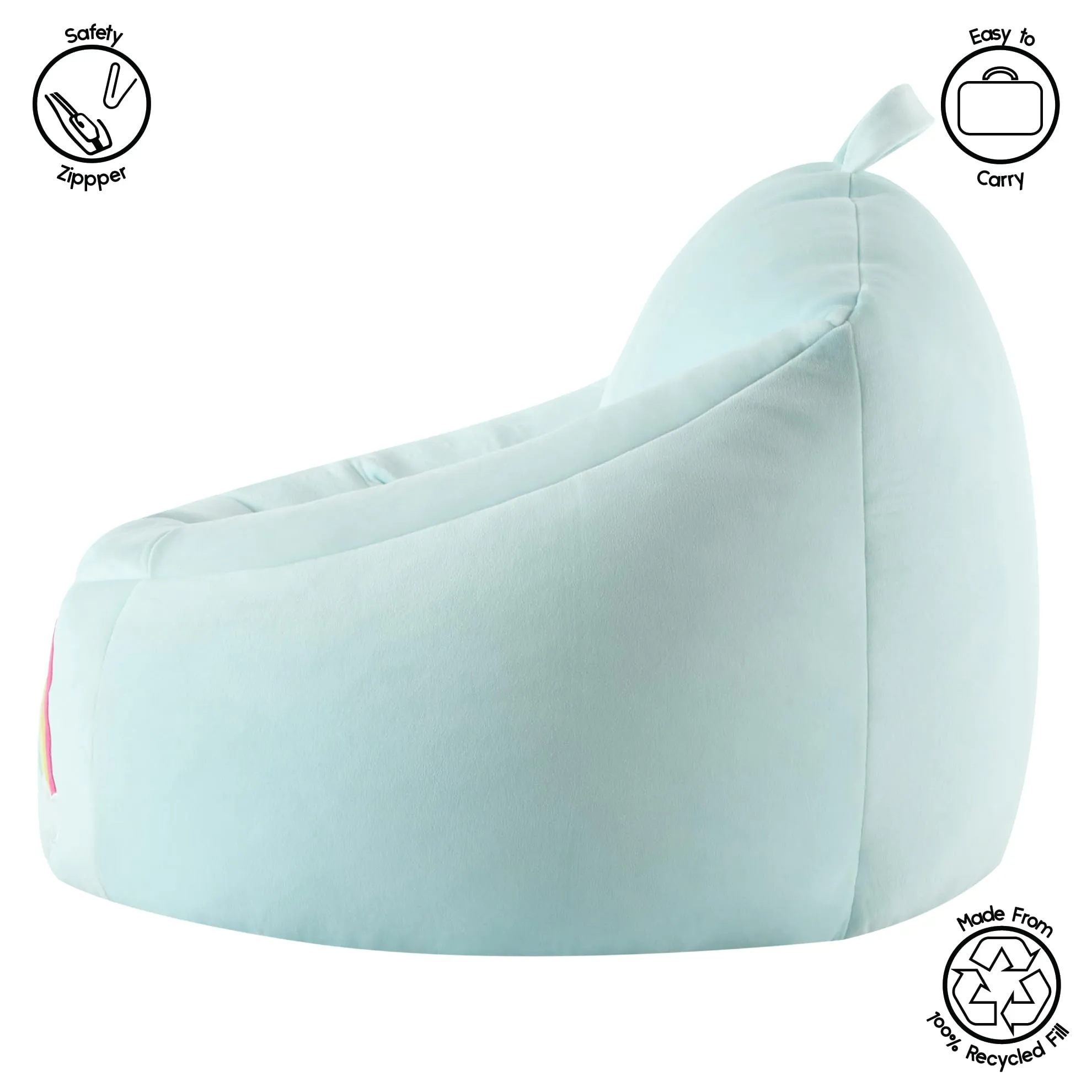 Heritage Kids Micromink Squishy Bean Bag Chair for Kids Ages 3 