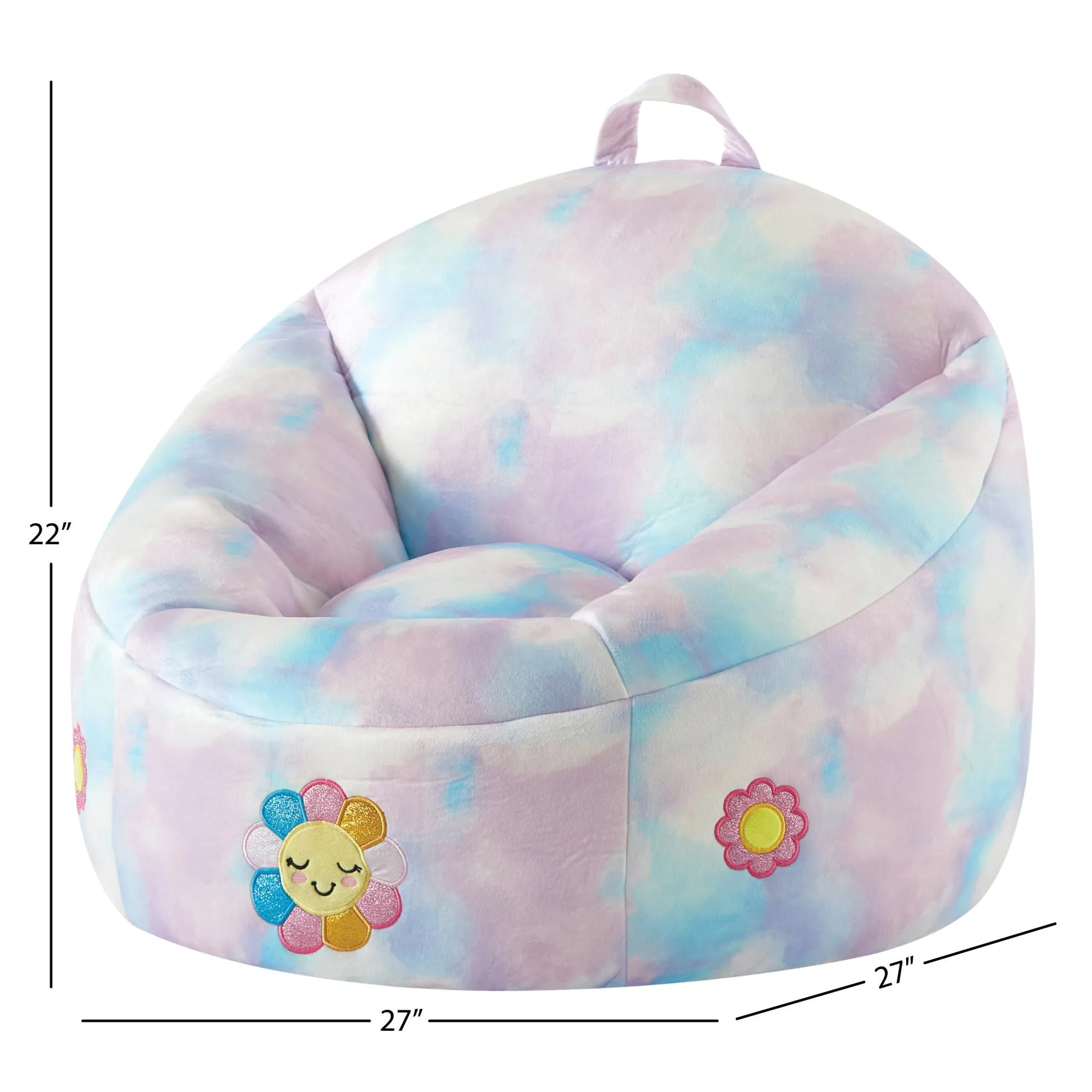 Heritage Kids Micromink Squishy Bean Bag Chair for Kids Ages 3 