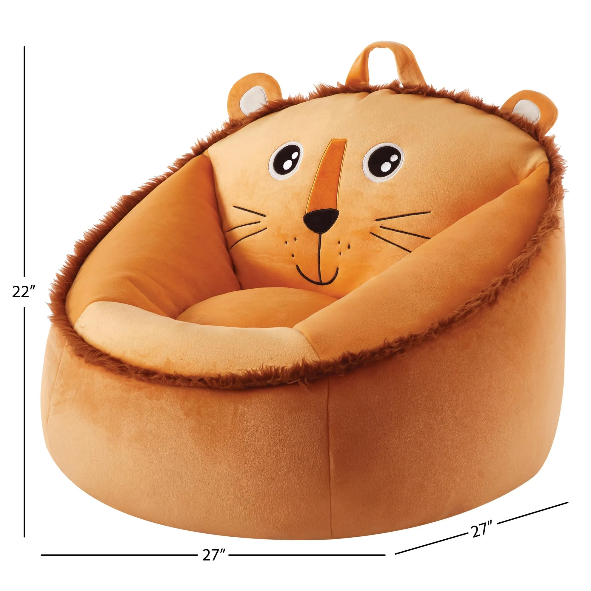 Heritage Kids Micromink Squishy Bean Bag Chair for Kids Ages 3 