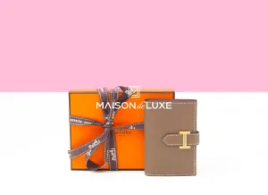 Hermes Bearn Card Holder Wallet Etoupe