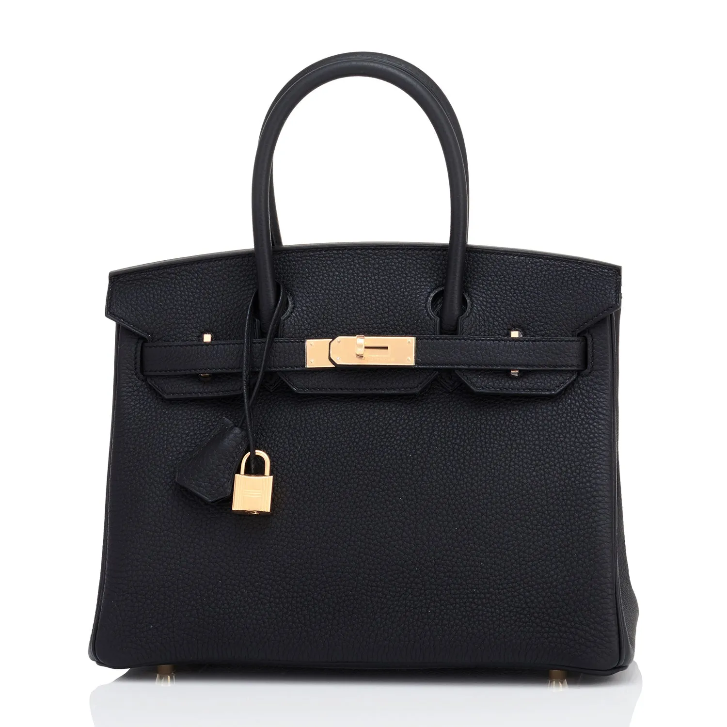 Hermes Black Birkin 30 Togo Rose Gold Hardware
