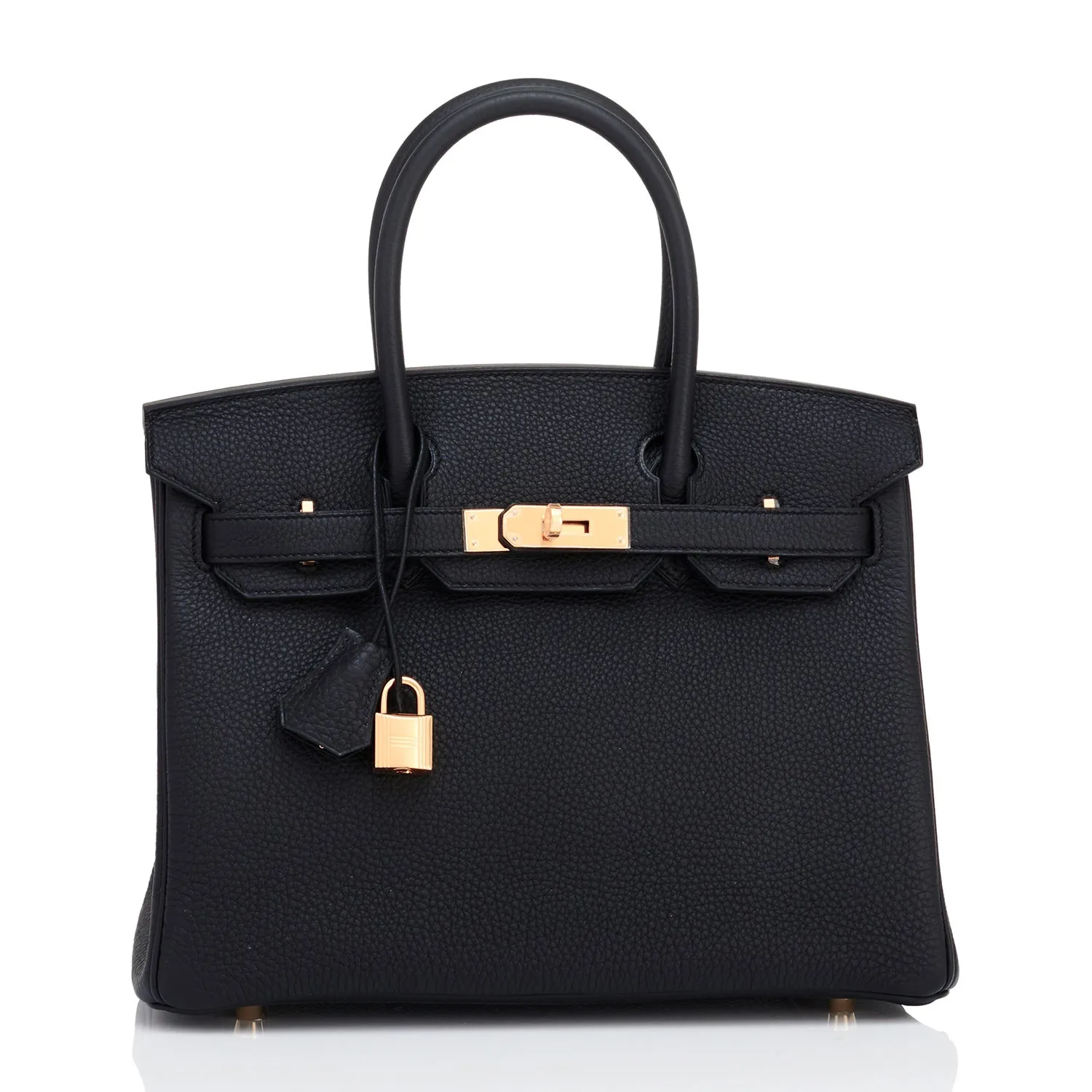 Hermes Black Birkin 30 Togo Rose Gold Hardware