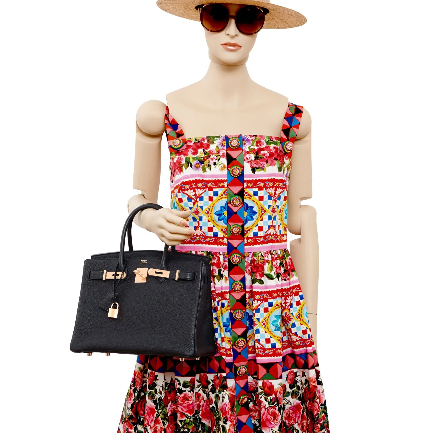 Hermes Black Birkin 30 Togo Rose Gold Hardware