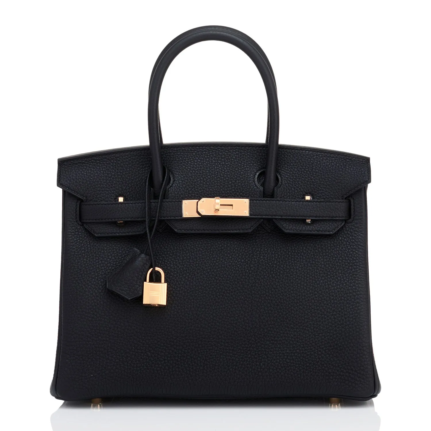Hermes Black Birkin 30 Togo Rose Gold Hardware